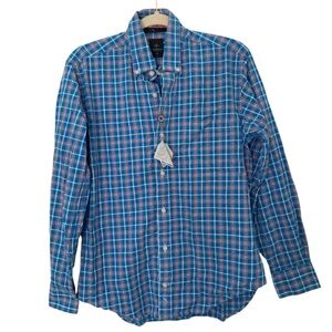 Tailorbyrd Men’s Blue Plaid Long Sleeve Button Front Men’s Cotton Light Shirt